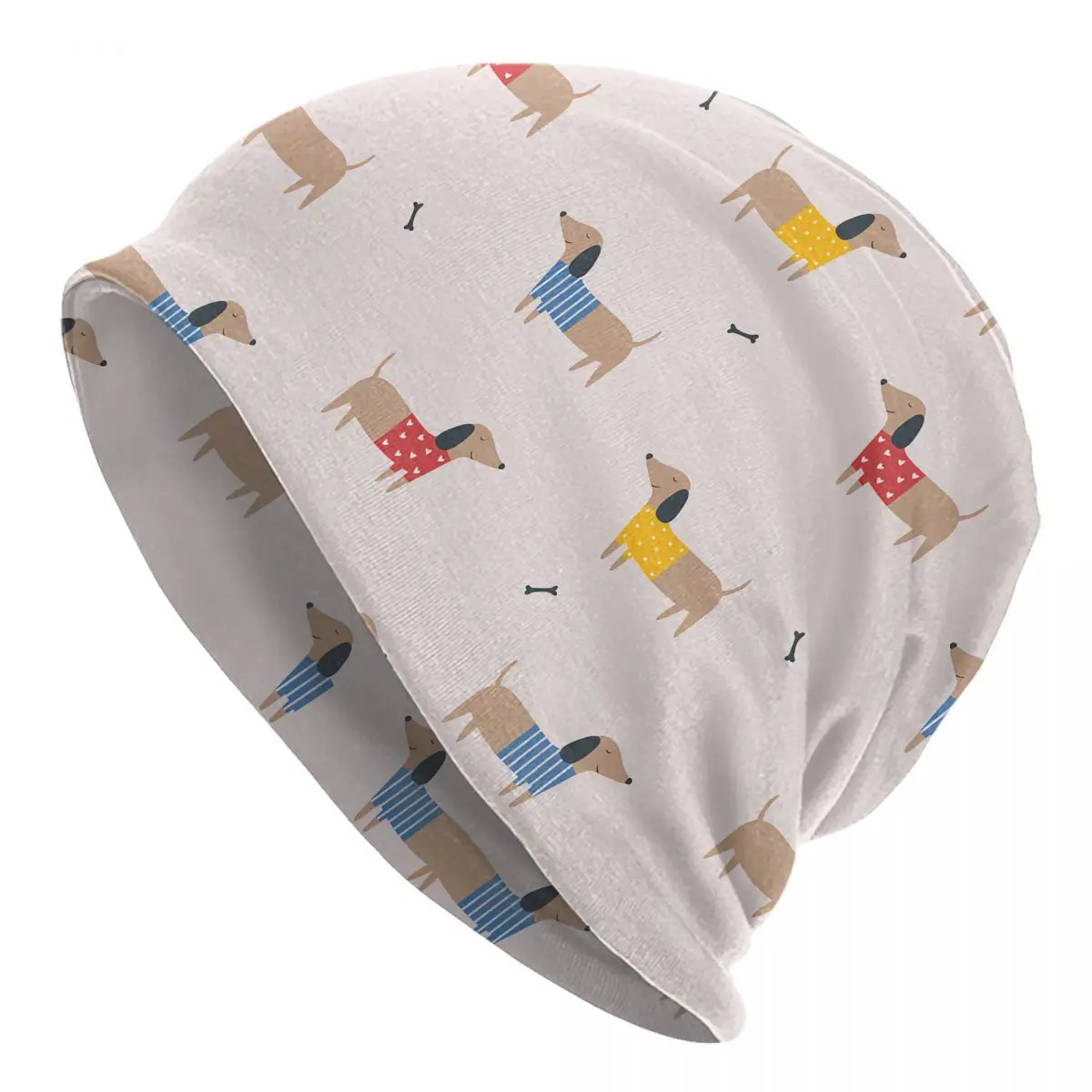 

Мультяшная шапочка Dachshunds, Мужские осенне-весенние тонкие шапочки, облегающие шапки, Такса, шапки для мужчин и женщин, Новые шапки