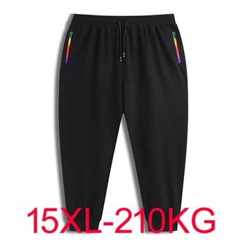 Primavera Autunno Uomo pantaloni sportivi pantaloni sportivi plus size 8XL 11XL 12XL 15XL Pantaloni oversize di grandi dimensioni elasticità cerniera allentata 85-210 kg 1