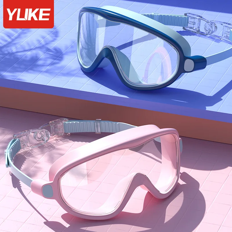 

Boys Girls One-piece Big Frame Swim Glasses Children Swim Goggles Anti Fog Waterproof Teenagers Swimming Eyewear Kids Goggles