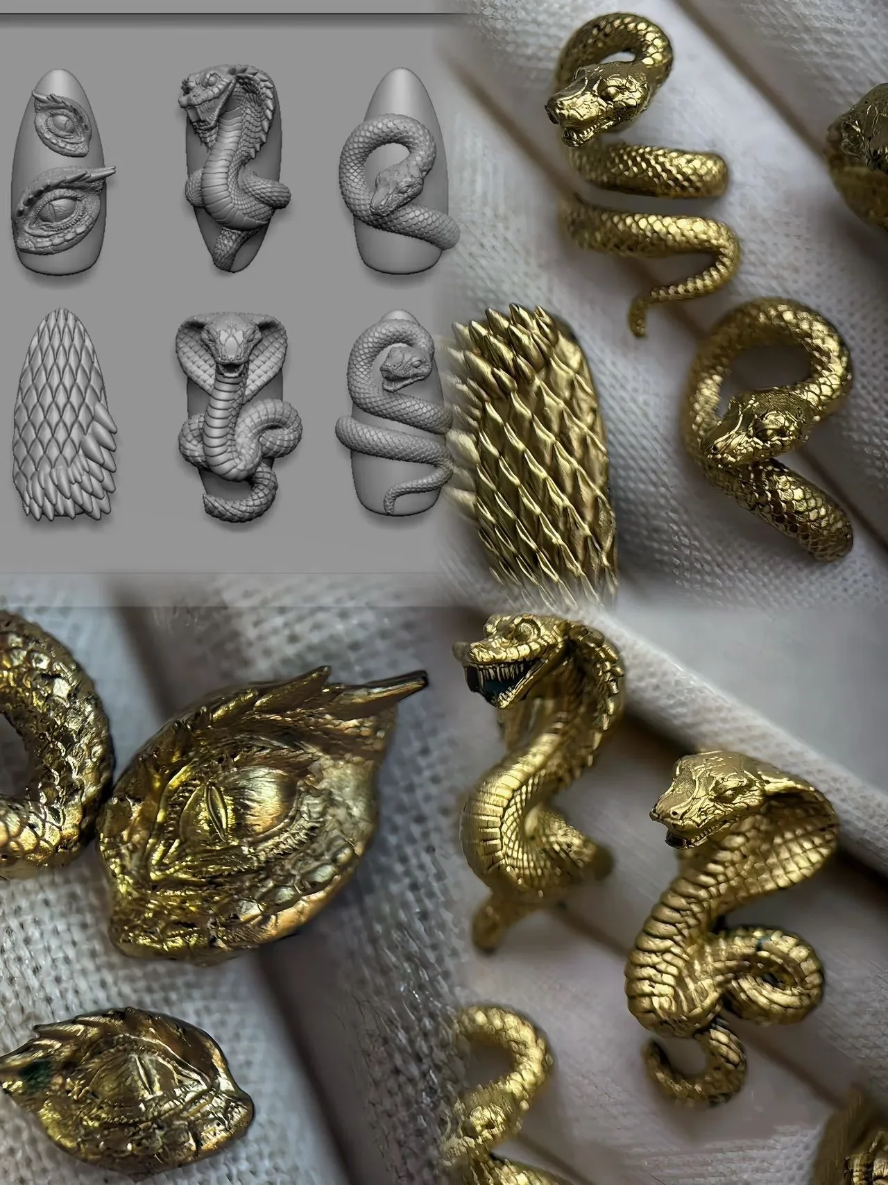 1pc Unicorn  Cobra Angel Castle  3D Acrylic Nail Mold Hand Engraving Mold Nail Art Decorations Silicone Nail Art 6