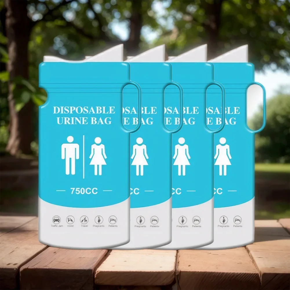750ml Disposable Urine Bag Travel Urinals with Handle Outdoor Emergency Urinate Bags Leakproof Self Sealing for Camping Hiking