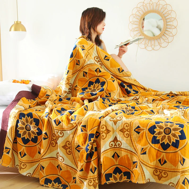 

Muslin Throw Blanket Cotton Gauze Warm Soft Throw Plaid For Kids On The/Bed/Sofa/Plane/Travel Bedding Winter Bedspread Comforter