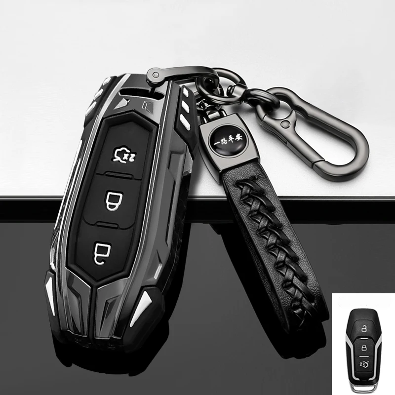 

For Ford Focus 3 4 ST Mondeo 5 MK5 Mustang F-150 Explorer Edge Fiesta Kuga MK3 4 Zinc Alloy Car Remote Key Case Cover Holder