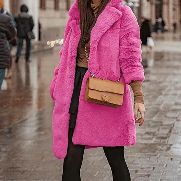 ジャケット・アウター Winter Love Faux Fur Coat tea rose 2024 Winter Love Faux Fur Coat tea rose 2024