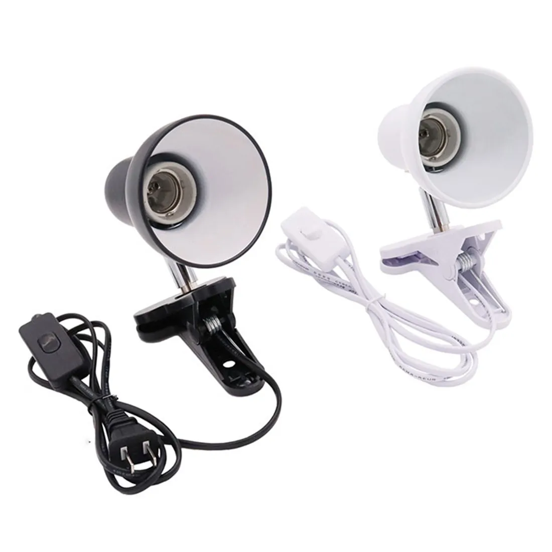 Black White E27 Desk Lamp for Dorm Room Clip DIY Table Lamp Holder Replaceable Light Source led Table Lamp Clip lamp for Reading 5