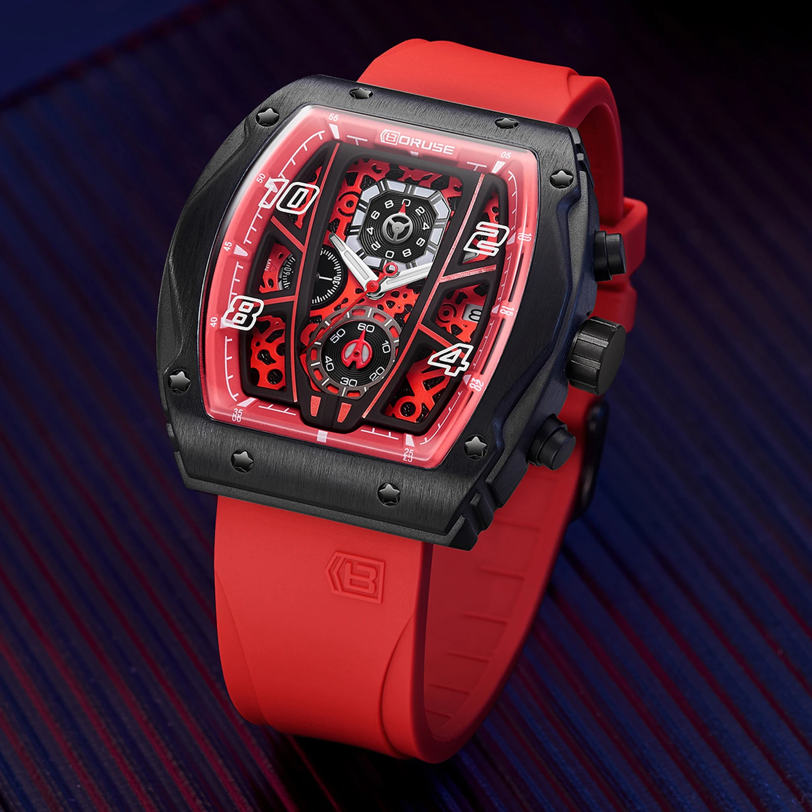 BORUSE Top Brand Mens Casual Sports Watches Business Waterproof Military Quartz Chronograph Wristwatch Montre Homme