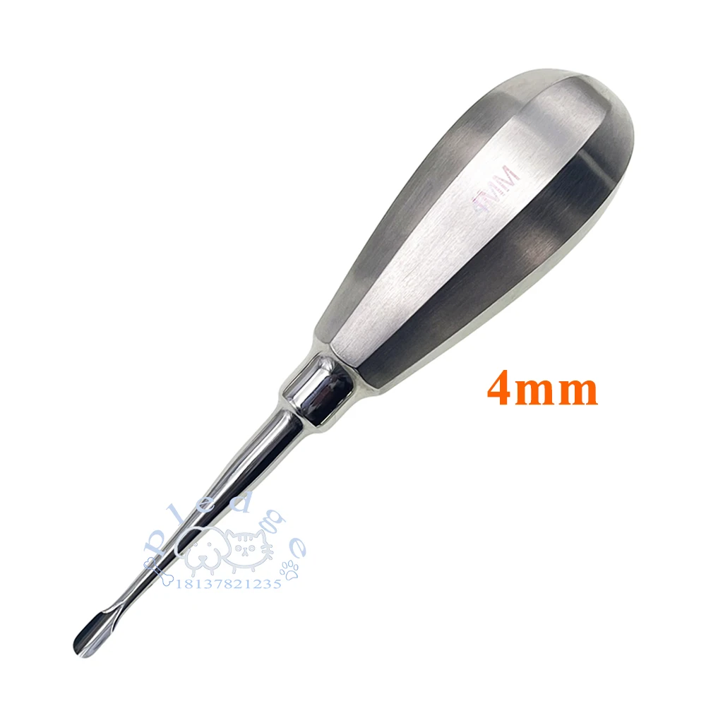 Pet Dental Instruments Feline Canine Dental Elevators with Auxiliary Wing Short Handle Straight Root Elevators Oral Examination