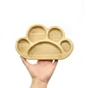 Baby Frog Wooden Dinner Plate Baby Feeding Bowl Children Feeding Tableware With Silicone Suction Cup Wooden Cartoon Dinner Plate 3