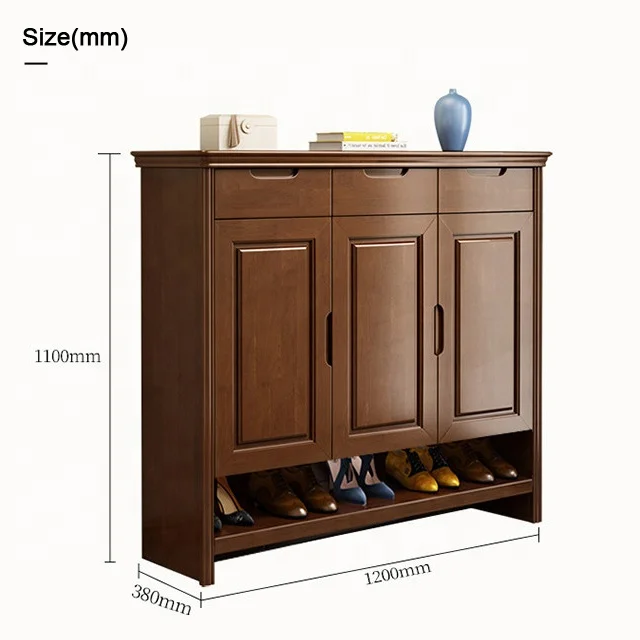 Tockholm Three Tier Shoe Cabinet-Veneered Oak Frame-Stunning Storage