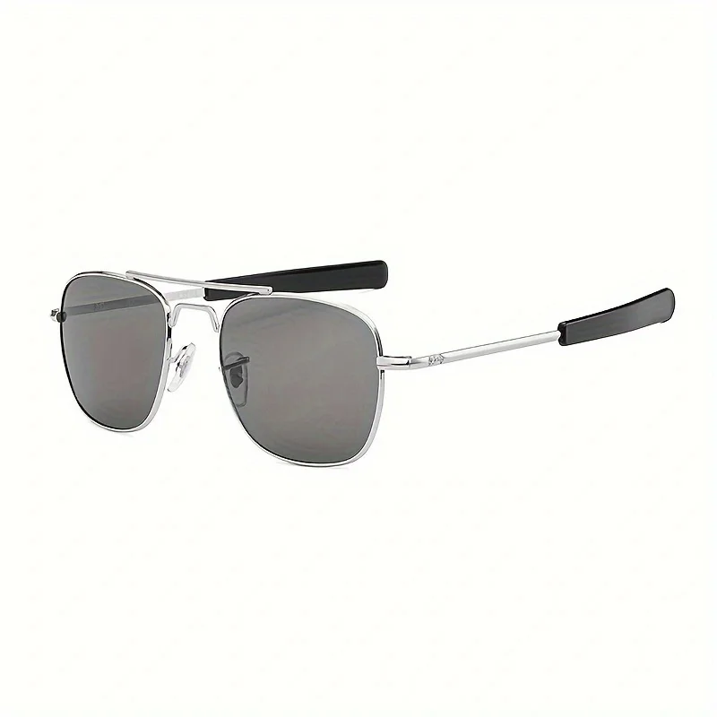 Retro-Sonnenbrille mit quadratischem Metallrahmen, modische klassische Piloten-Sonnenbrille, für Damen und Herren – Detail 8