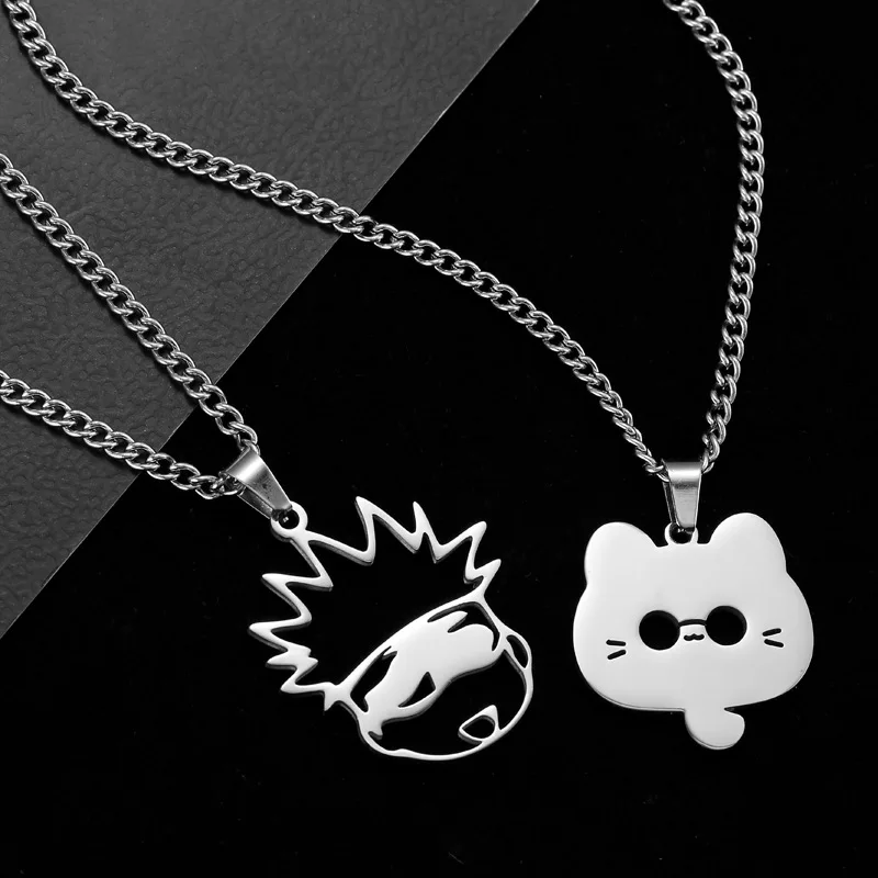 Anime Jujutsu Kaisen Necklace Gojo Satoru Cat High School Emblem Pendant for Women Men Jewelry Accessories necklace pendant anime necklace