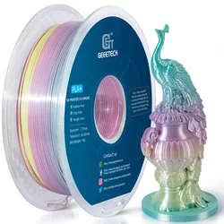 Silky Smooth PLA 3D Printing Filament - 1kg Spool, 1.75mm Thickness, Premium Printer Material with Fast Delivery and Vacuum - Sealed Packaging (PLA Silk Rainbow)