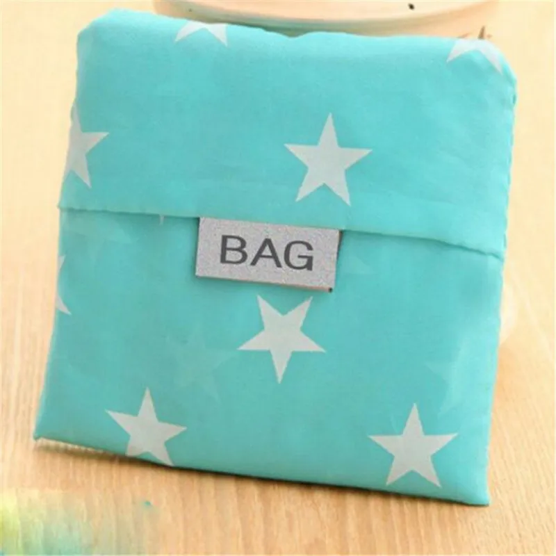 휴대용 재사용 가능한 쇼핑백, 달콤한 스트라이프 도트, 대용량 식료품 토트 파우치, 에코 백, 접이식 보관 편리한 핸드백