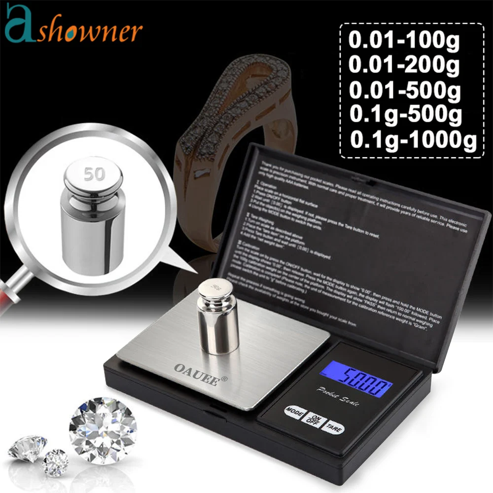 

Электронные цифровые весы, карманные весы с ЖК-дисплеем, высокоточные ювелирные весы для золота, весы с подсветкой