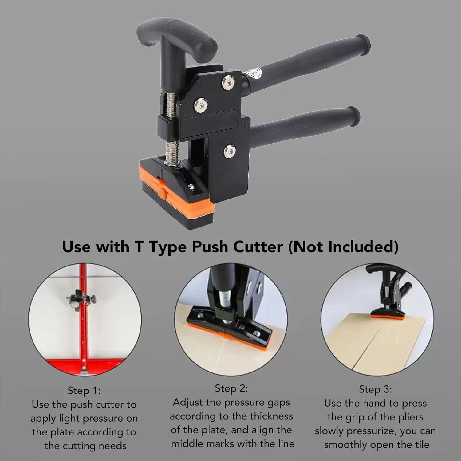 Heavy Duty Tile Breaking Pliers Manual Tile Cutter Aluminum Construction Rubber Coated Handles for Home Renovation Projects