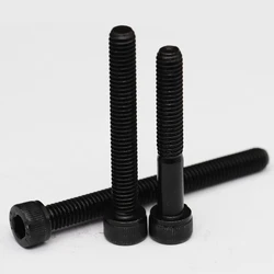 High - Strength Black Carbon Steel Hex Socket Cap Screw - 20pcs M3x40 Half