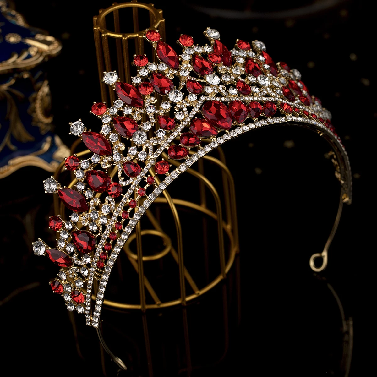 Heiße Verkäufe Party Mehrfarbige Tiaras und Kronen für Frauen Kristall Prinzessin Krone Strass Haarschmuck Kopfschmuck Brautjungfer – Detail 8