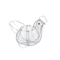 Homewares Chicken Hen Shaped Egg Collection Storage Wire Basket Farmhouse Style Organization 2