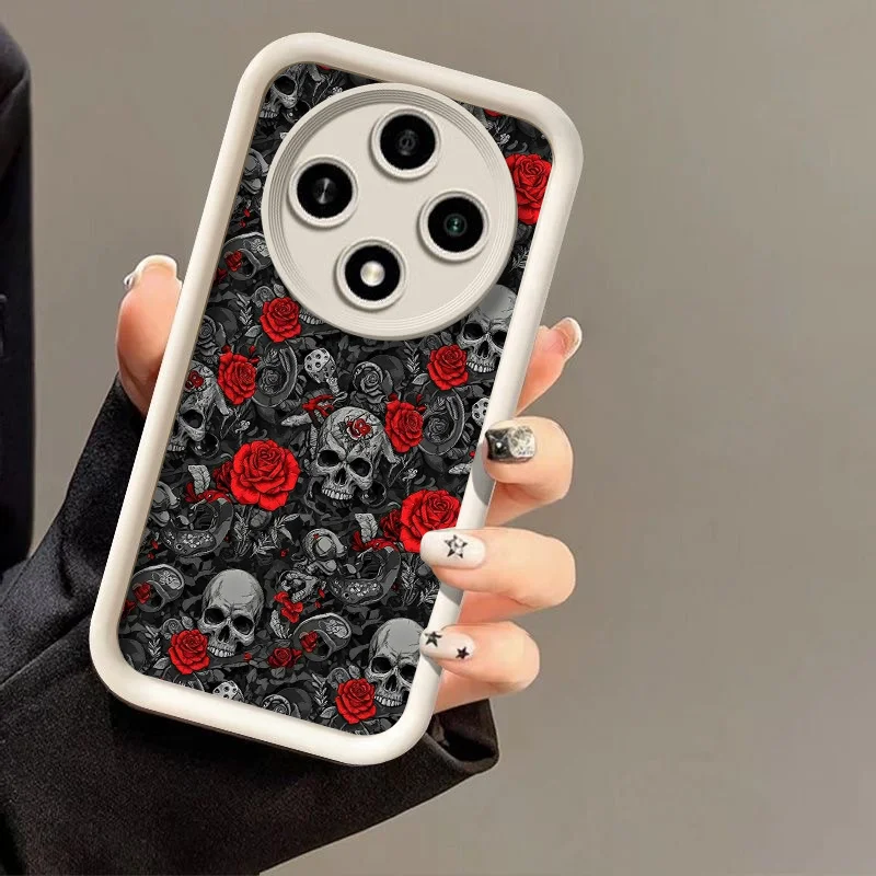 Rose Skull Horror Silicone Soft Phone Case Cover