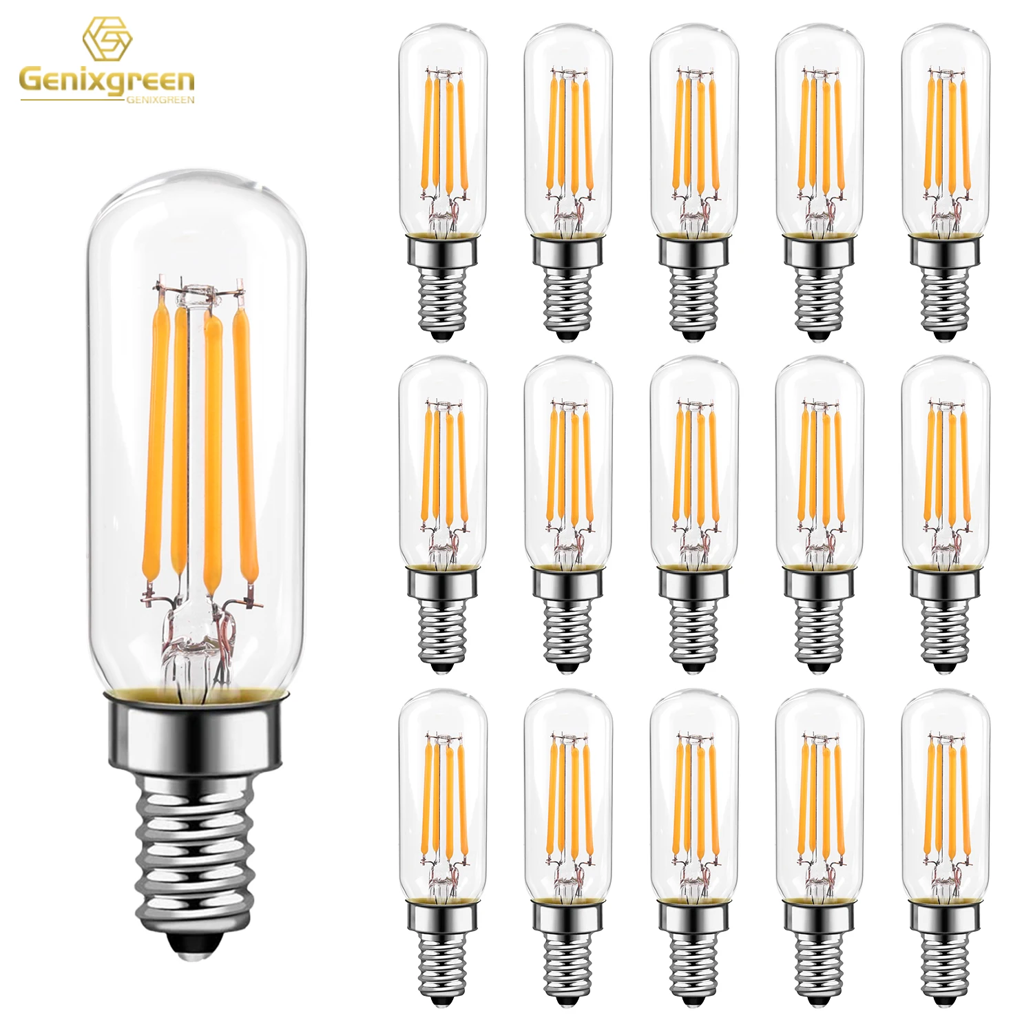 T8/T25 LED Spiral Flexible Filament Bulb E14 Base,Genixgreen 3W Decorative  Edison LED Filament Pendant Lighting Replace Bulb 30 Watt Equivalent 2200k  Super Soft Warm White Non-Dimmable 6pack 