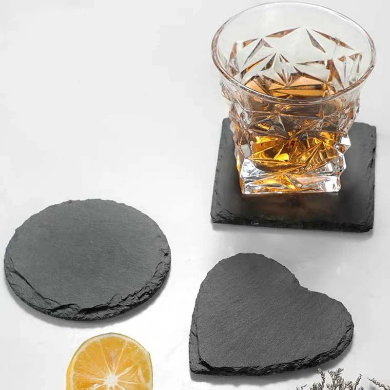 

11cm Natural Slate Heart Coaster Drinks Tea Coffee Table Mat Placemat Valentine Gift
