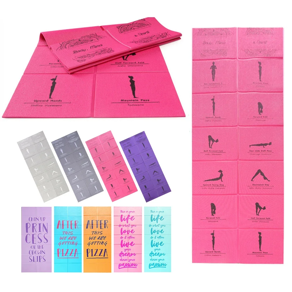 1Pc Yoga Mat Pilates Fitness Mat 5mm Thicknes Non Slip Yoga Cushion Travel Fitness Exercise Pad for Women Home Gym Floor Workout