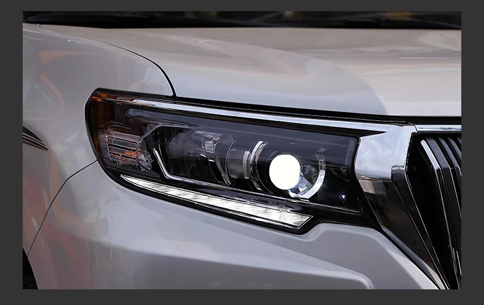 Car Head Lights Parts For New Prado 2018 2019 Cruiser LED Front Headlight Replacement DRL Daytime light Projector Facelift