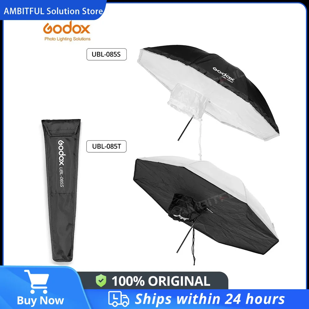 Godox UBL-085S UBL-085T 82cm Black White Reflective Lighting Light Umbrella + Diffuser Cover