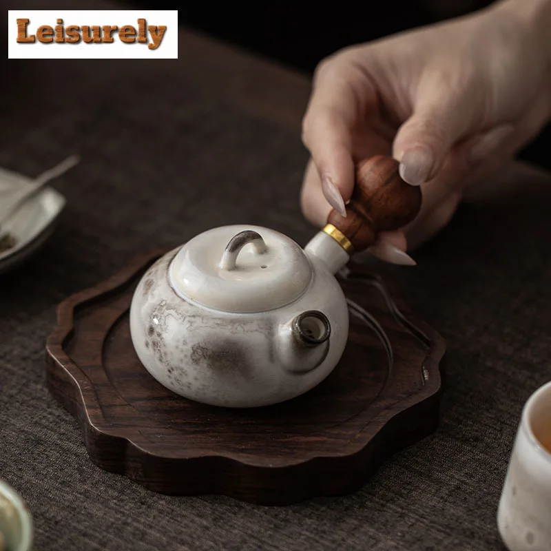 95ml Ink Painting Side Handle Teapot Boutique Tea Infuser Pot Tea Soaking Kettle With Ball Hole Kung Fu Tea Drinkware Collection