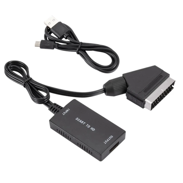Convertisseur péritel vers HDMI avec câble HDMI, adaptateur HD