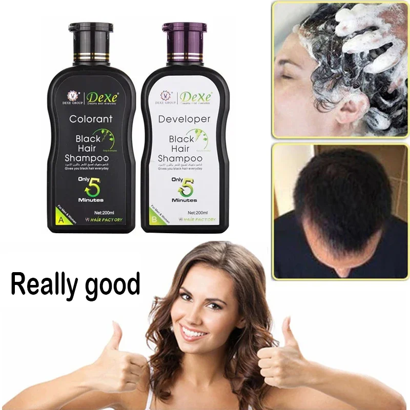 1 box  Black Shampoo 10 Mins Dye Hair Into Black Herb Natural Faster Black Hair Restore Colorant Shampoo and Treatment mankeel sea scooter w7 240w 2 power 30 60 mins duration black