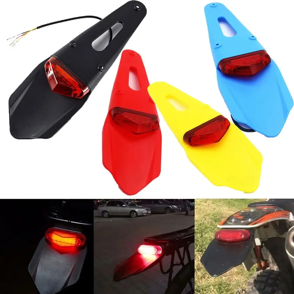

Universal Motorcycle Rear Fender License Plate Bracket Holder with 12V LED Taillight Brake Lamp for Enduro Off-Road Bike