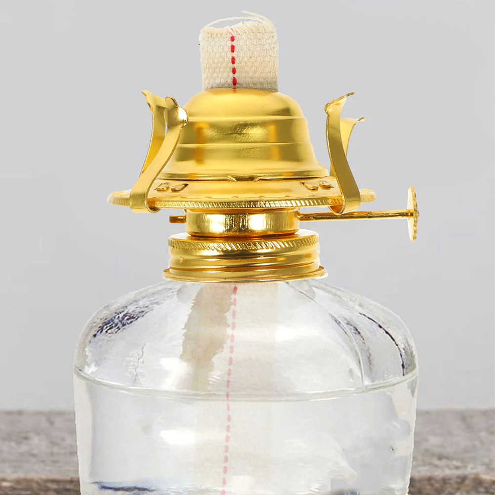 

2 Pcs Kerosene Lamp Base Vintage Regulator Wick Burner for Oil Camping Lantern Glass Lamps Holder