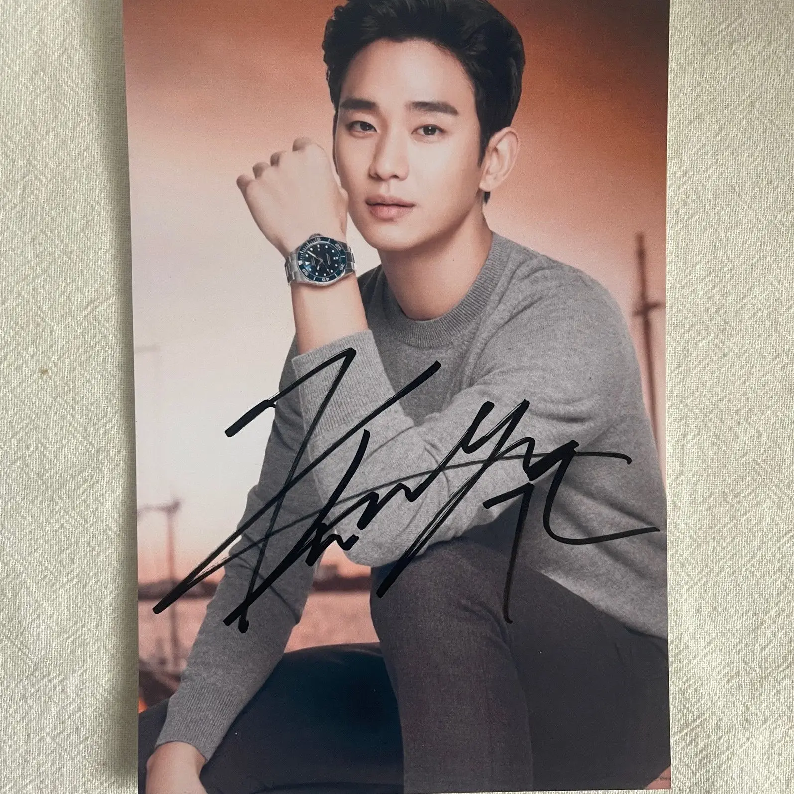 kim soo hyun キム・スヒョン 本人直筆サイン入り 写真 Soo-hyun Kim Su-hyun Signature Photo Hand Signed Photo Fans