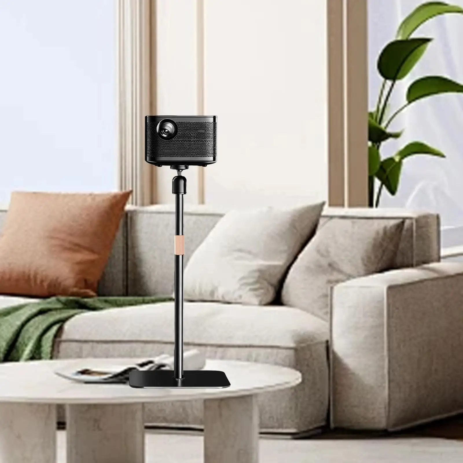 עמדת מקרן לא מחליקה בסיס גדול 90 °   תמיכה במצלמות פעולה עם מנוע וסיבוב 360 מעלות ותושבת ברג 1/4" לתמיכה במשרד