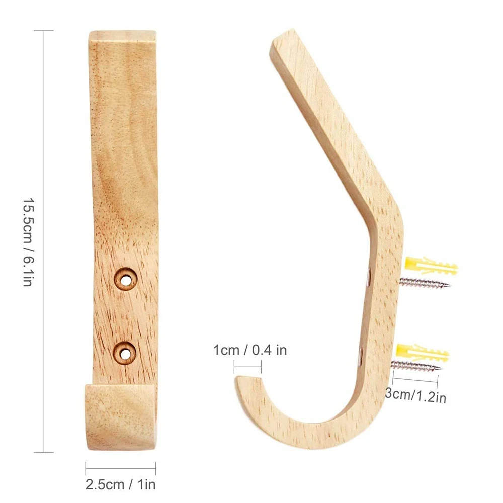 Oak Wood Hooks Wall Mounted 2 Pcs Coat Hooks Vintage Single Wall Organizer Heavy Duty for Towel Hat Hanging wall hook wall mount hooks multi purpose hooks wall holder metal hook