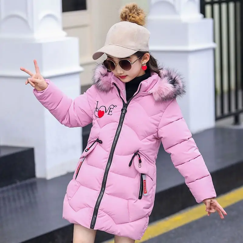 KEAIYOUHUO New Winter Padded Jacket For Girls Hooded Warm