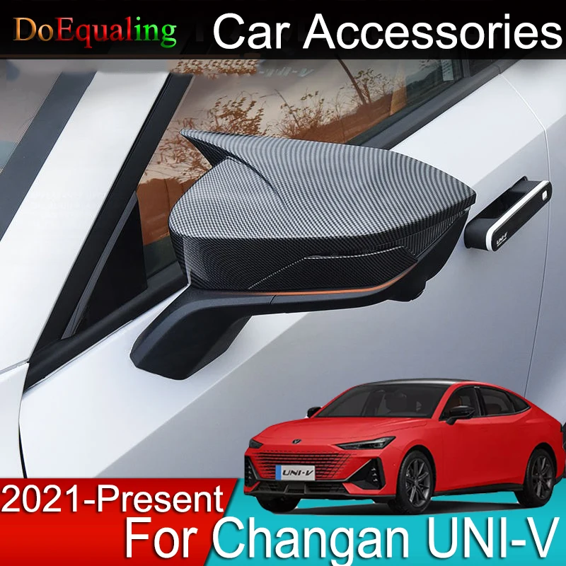 

For Changan UNI-V UNI V 2024 2023 2022 2021 Car Rearview Mirror Cover Reversing Horn Rain Eyebrow 2 Pcs/set Interior Accessories