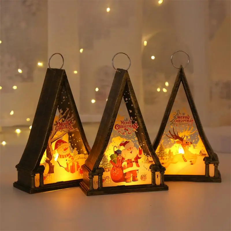 

Christmas Cottage Small House Micro Landscape Luminous Snow House New Christmas Costumes Triangle Ornaments Gift
