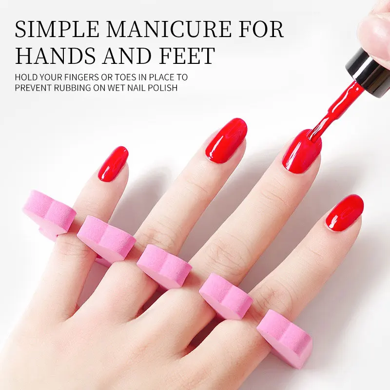Pink Soft EVA Sponge Finger Toe Separator Nail Polish Feet Care Sponge Toe Splitter Bulk Manicure Pedicure Salon/Home 1/5Pcs