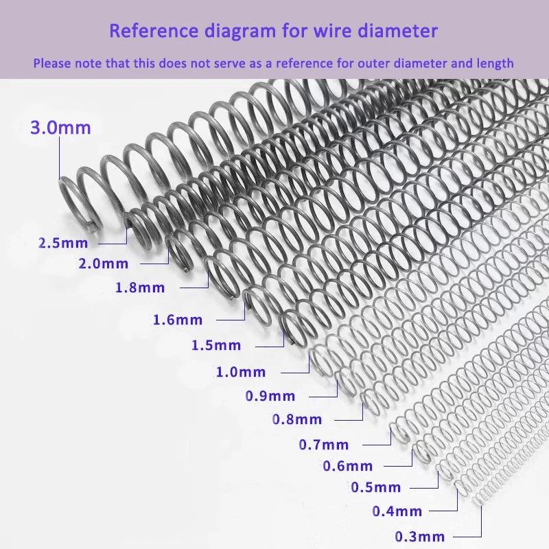 Pressure Springs Spring Steel Return Wire Diameter 0.6mm-0.8mm Outer Diameter 3mm-18mm Long 100mm-300mm