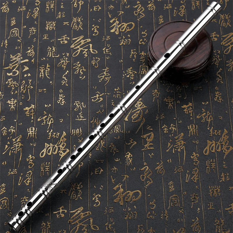 Professional Titanium Alloy Tube CDEFG Key 8 Holes Flute Chinese Dizi Metal China Classic Musical Instruments B-flat major