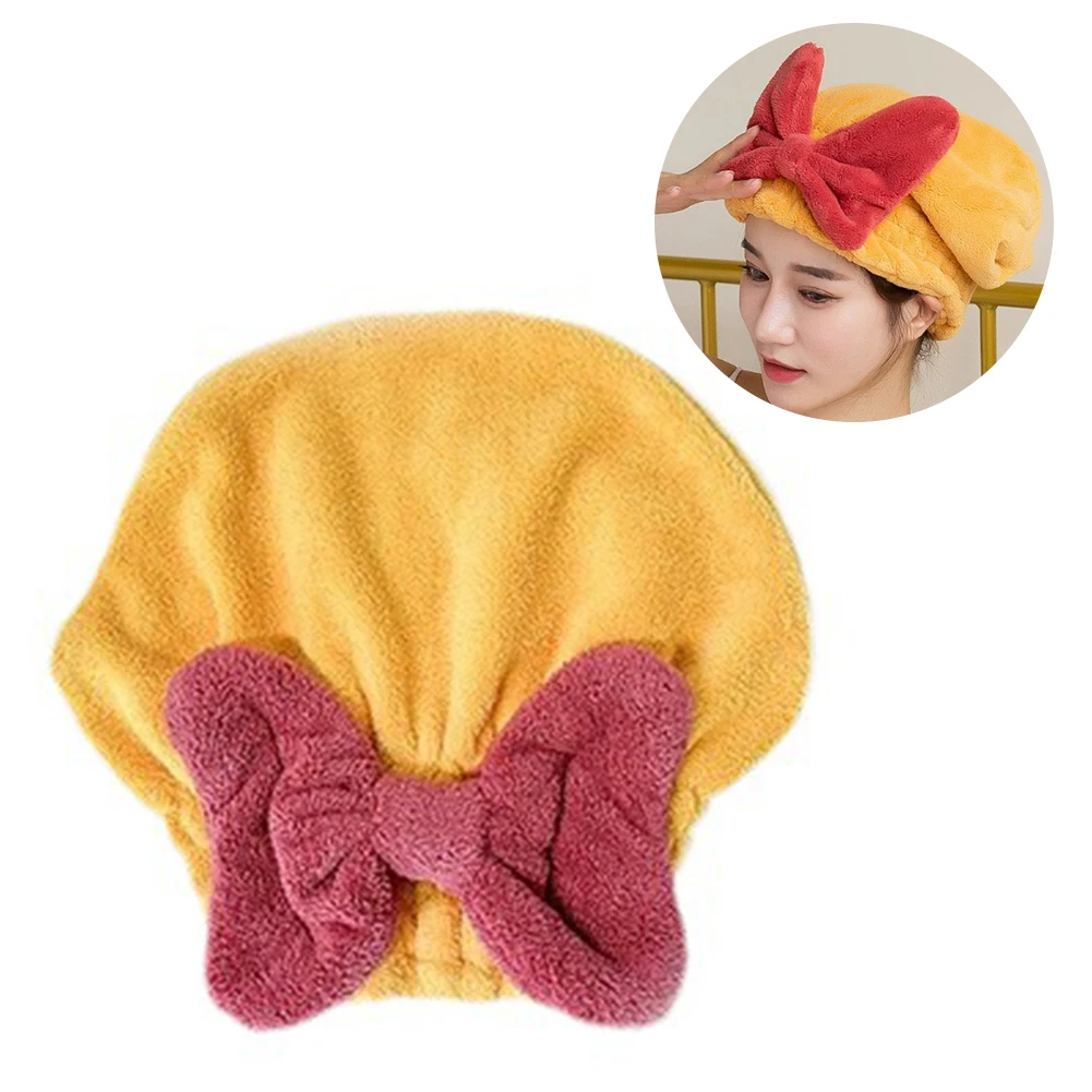 Description Picture 3 of itemFast Drying Hair Turban Wrap Towels Shower Cap Quick Dry Magic Hair Turban Wrap Bow-Knot Shower Cap for Girls/Women