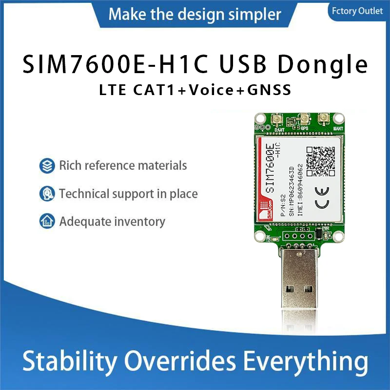 

SIMcom SIM7600E-H1C LTE CAT4 USB-ключ, набор для разрыва, TE-A 1 шт.