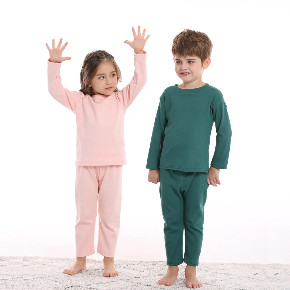 Children's Pajamas Autumn Clothing Set Boys And Girls' Underwear Base Coat, Children's Cotton Home Clothing