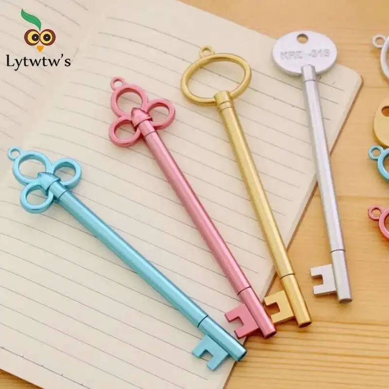Stationery Kawaii Retro Key Gel Pen 1 Pcs School Office Supply Gel Pen Vintage Handle Novel Creative Cute pretty lovely gel pens