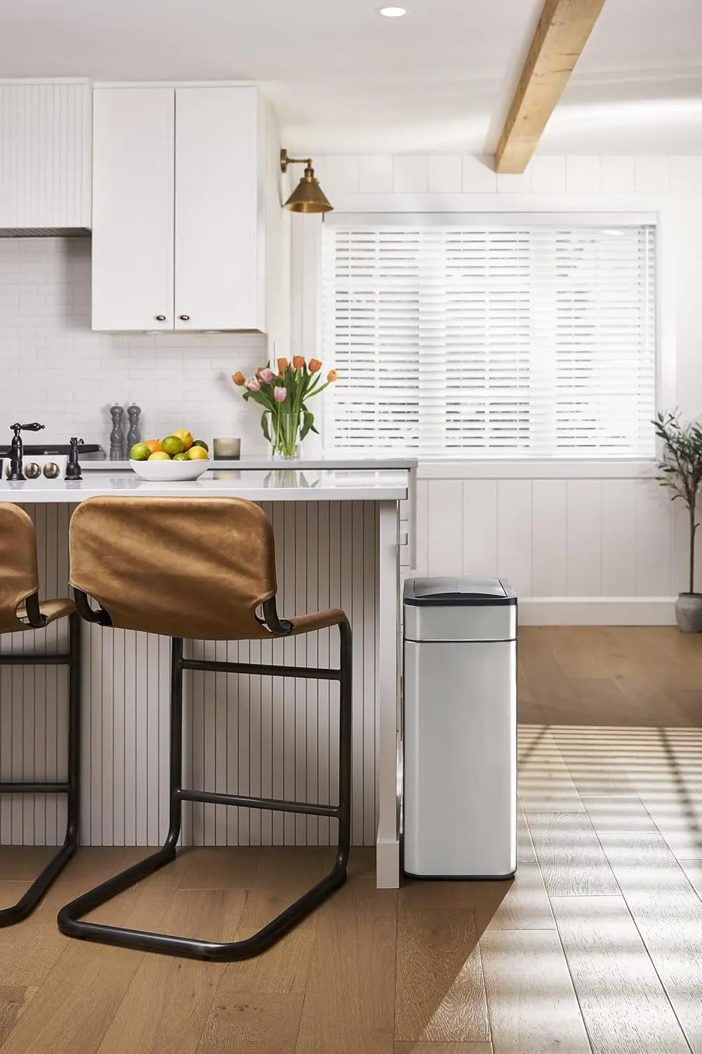 Kitchen Trash Can 60 Liter / 16 Gallon Automatic Trash Can with Butterfly Lid, Motion Sensor Garbage for Kitchen, Office, Li