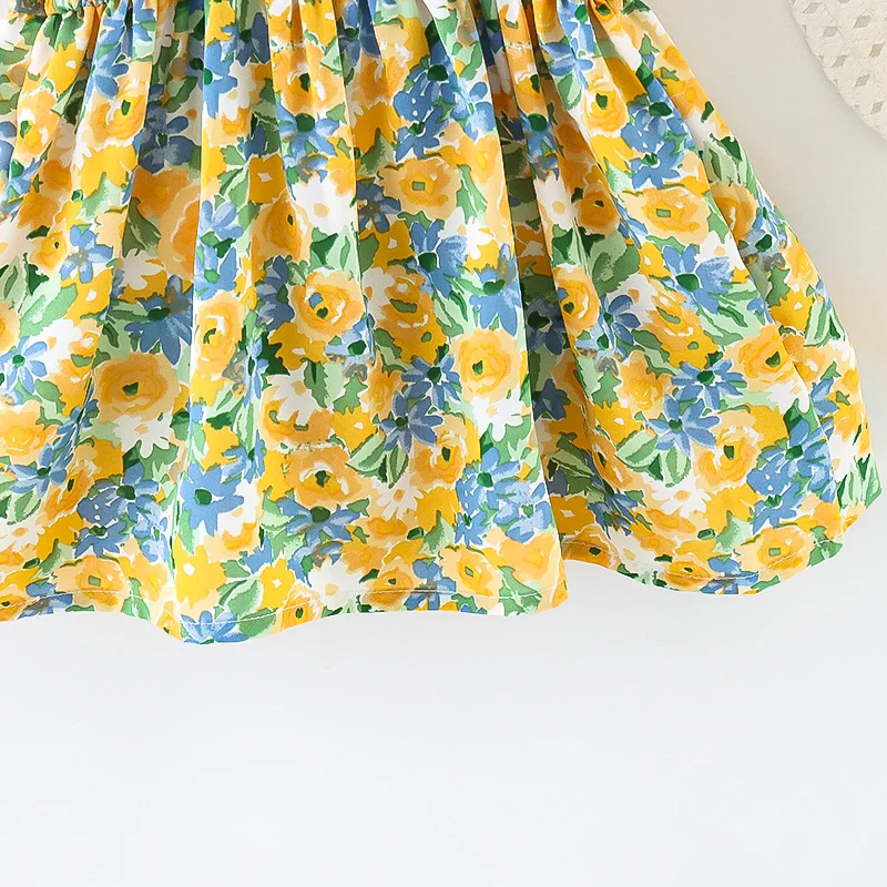 2Pcs/Set Flowers Baby Girl Dresses Summer Fashion Toddler Children Clothes Beach Smooth Dress Kid’s Costume Hat 0 To 3 Y Baby & Maternity