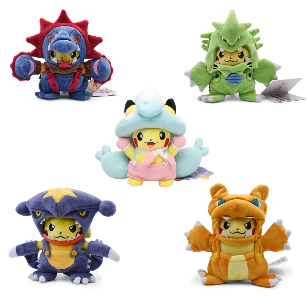 Eevee Pikachu Cosplay Plush Toys Charizard Peluche Lucario Pikach Stuffed Animal Doll Plushies Cute Cartoon Gift Cartoon Dolls