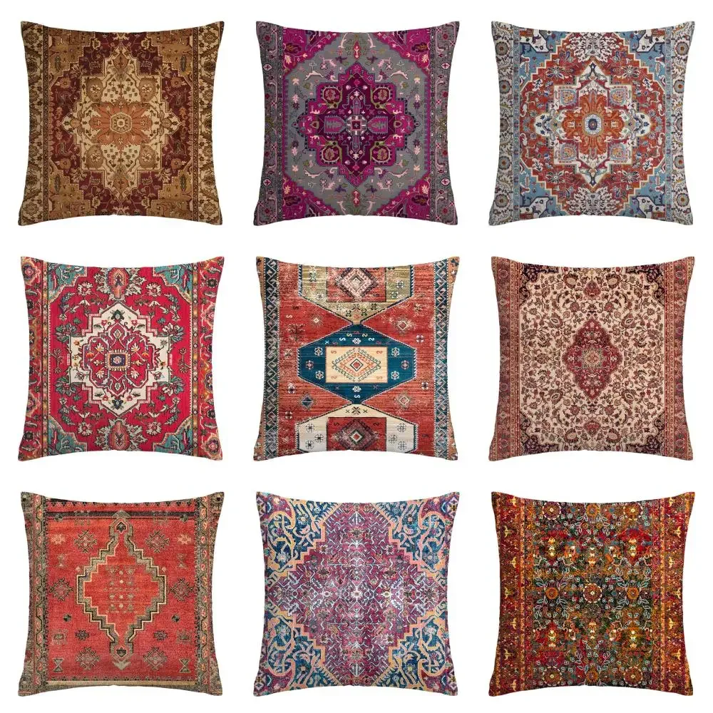 Moroccan ethnic cushion cover, short plush pillowcase 40x40 45x45 50x50 60x60, sofa decorative cushion cover, home decoration 2